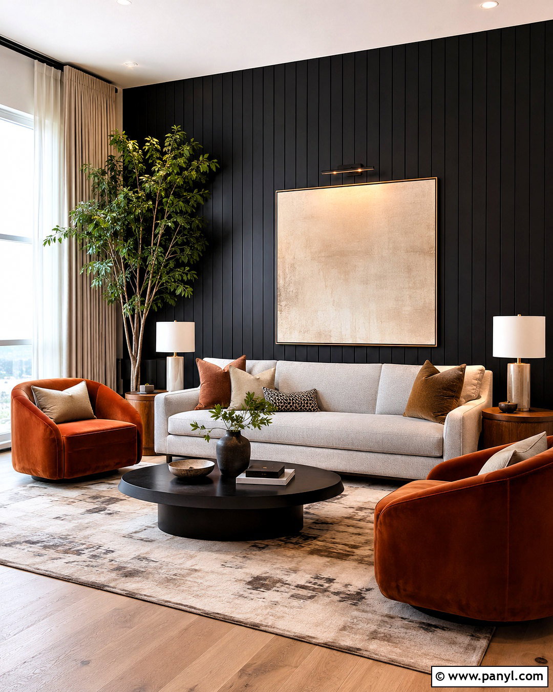 Vertical Black Shiplap Living Room - 20 black shiplap wall living room ideas