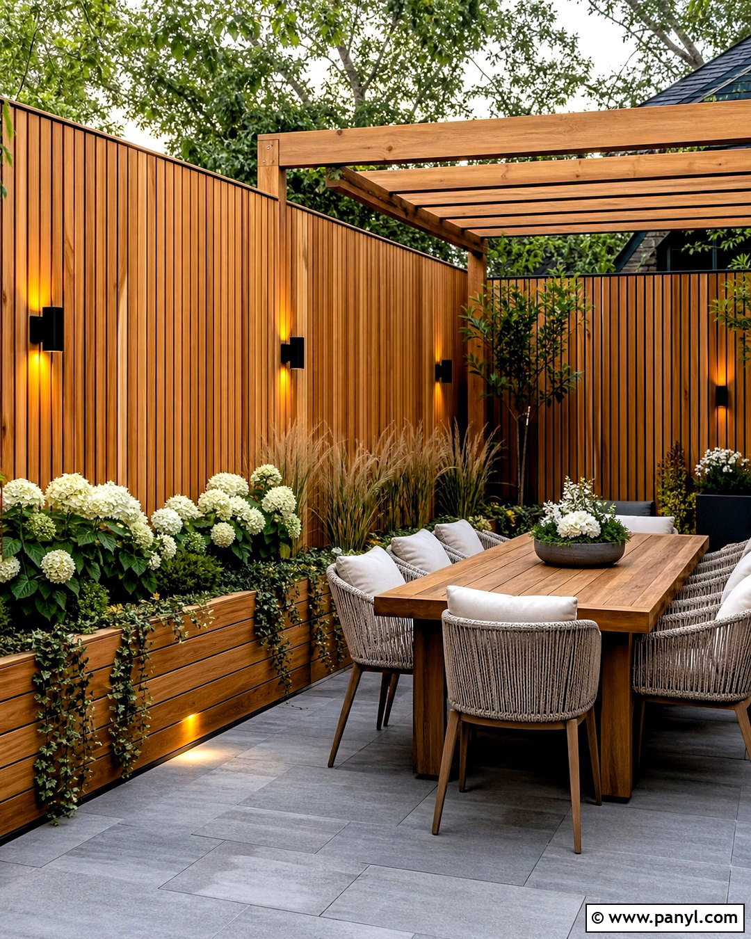 Vertical Cedar Privacy Wall - 20 backyard wall design ideas