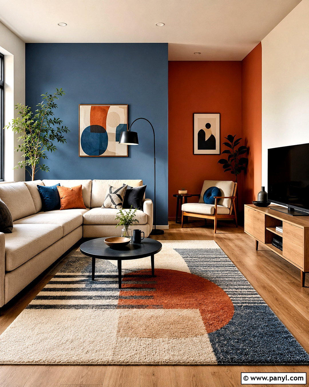Vertical Color Block Living Room Paint - 20 living room paint design ideas