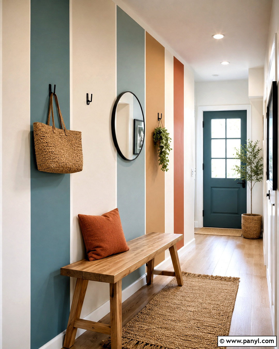 Vertical Paint Swatch Stripes - 20 paint swatches wall ideas
