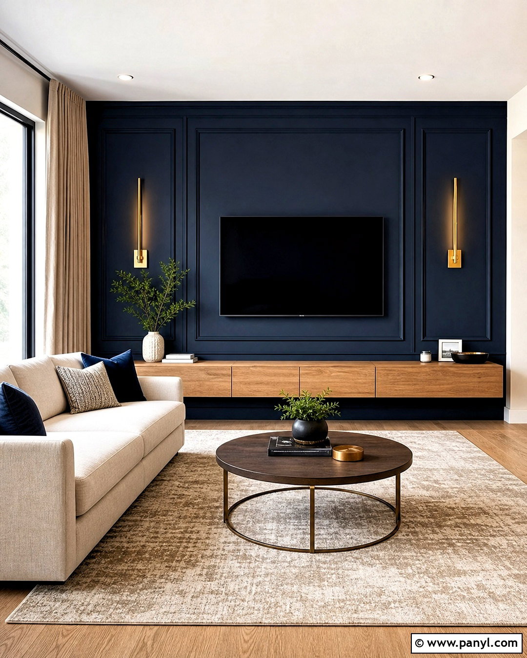 Vertical Panel TV Wall - 20 tv background wall design ideas