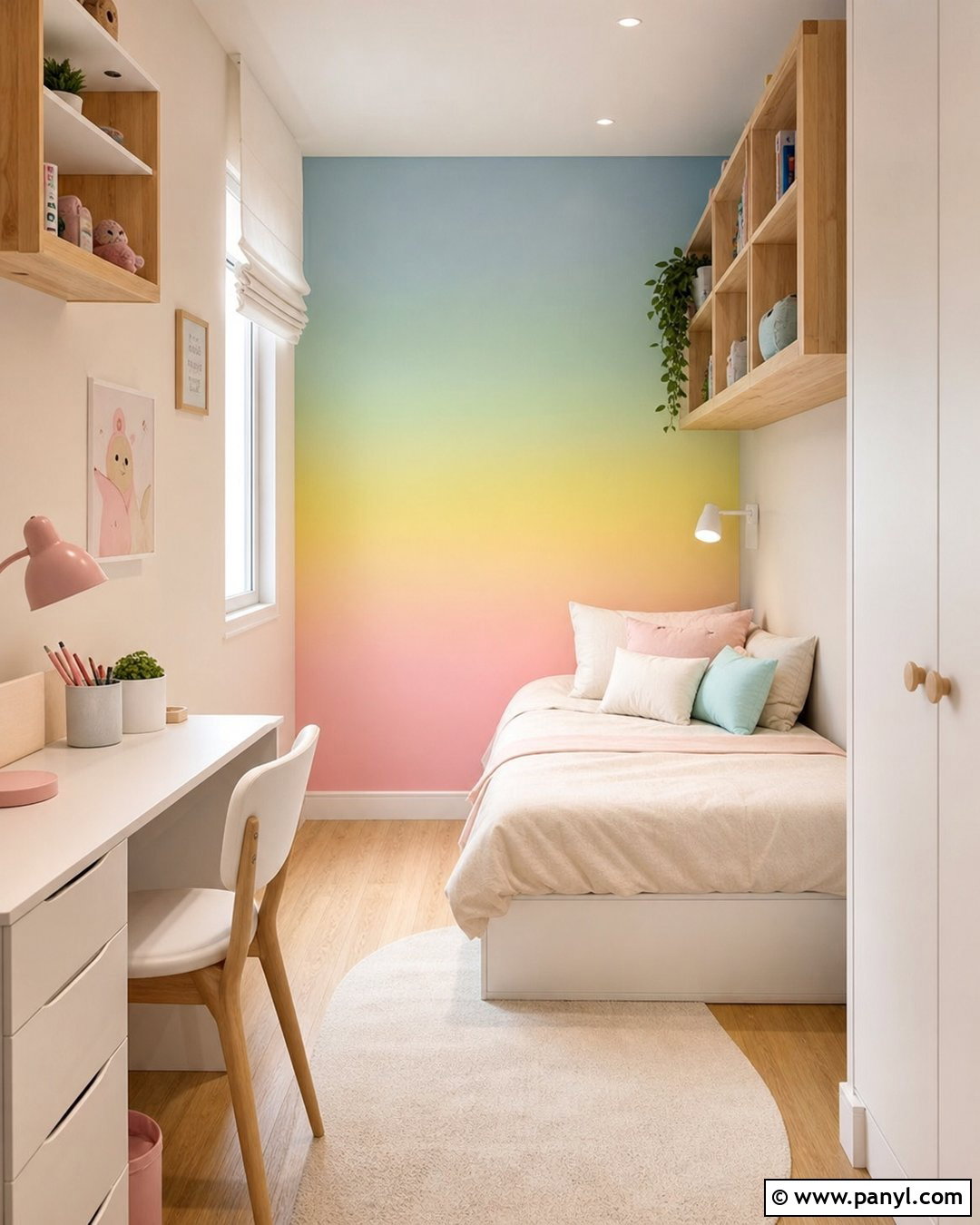 Vertical Pastel Ombre Wall - 20 Pastel Ombre Wall In Kids Room Ideas