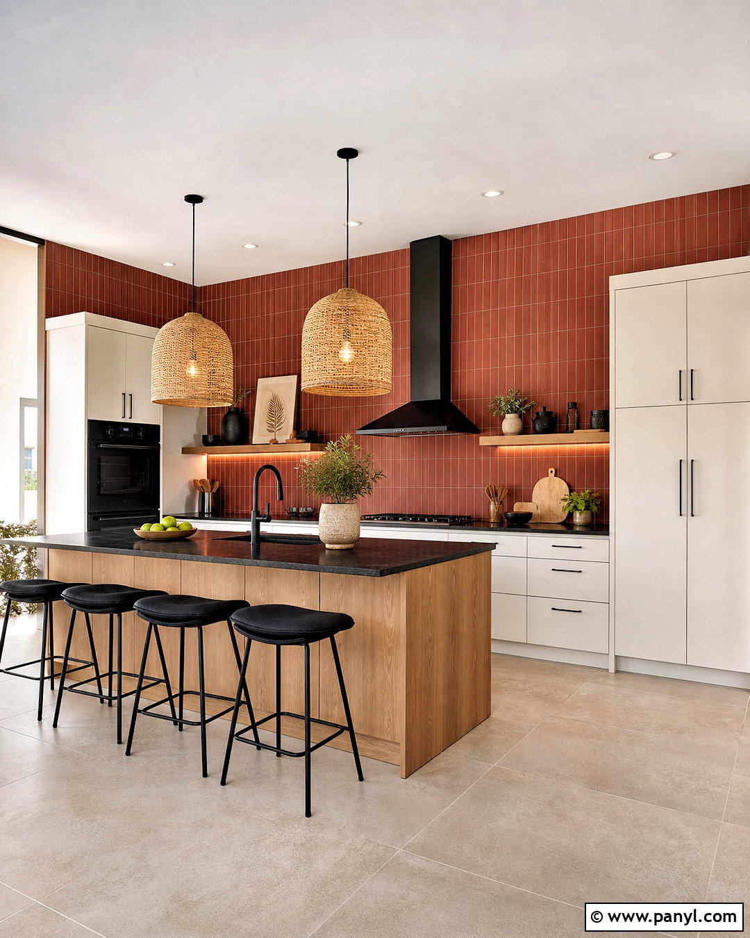 Vertical Red Tile Backsplash - 20 red backsplash kitchen ideas