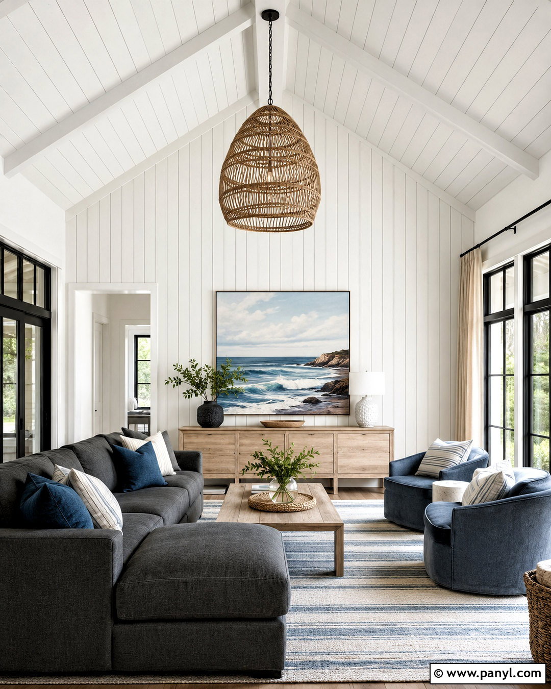 Vertical Shiplap Accent Wall - 35 tall accent wall high ceilings