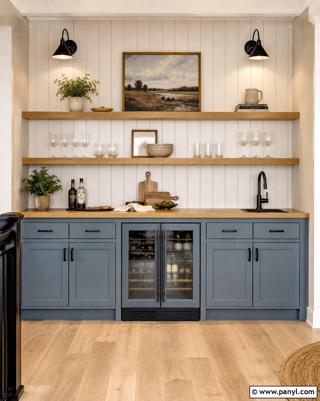 Vertical Shiplap Dry Bar Wall - 20 dry bar wall ideas