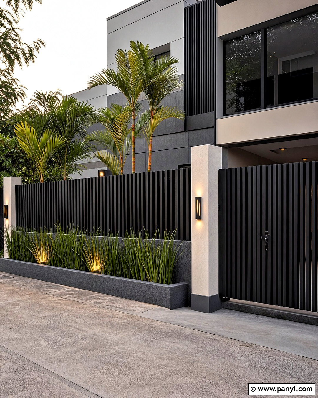Vertical Slat Compound Wall - 20 simple compound wall design ideas