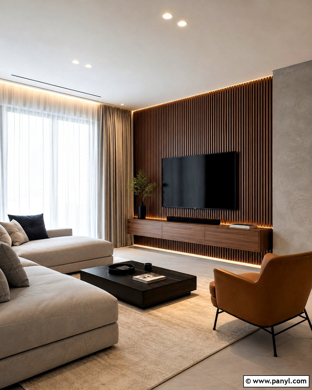 Vertical Slat Wall Design - 20 drawing room wall design modern ideas