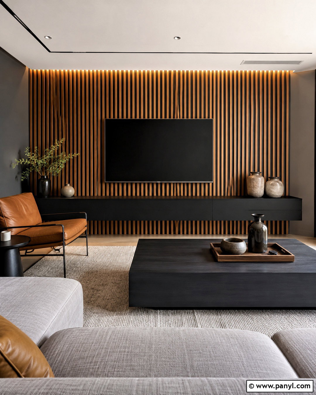 Vertical Slat Wood Accent Wall - 20 diy accent wall ideas