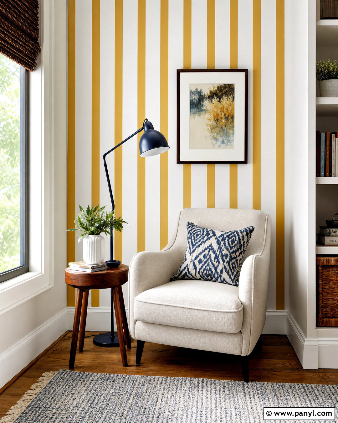 Vertical Stripe Accent Wall - 20 diy accent wall paint ideas
