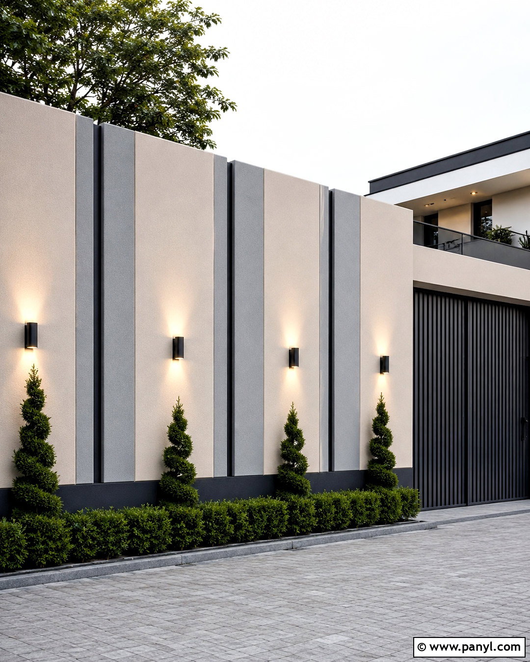 Vertical Stripe Compound Wall - 20 compound wall painting ideas