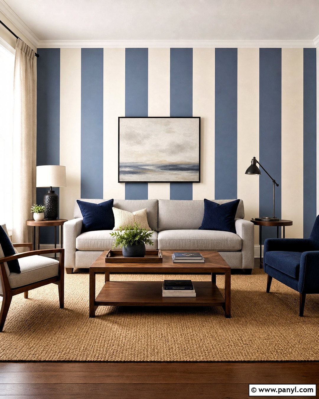 Vertical Stripe Feature Wall - 20 painted feature wall ideas