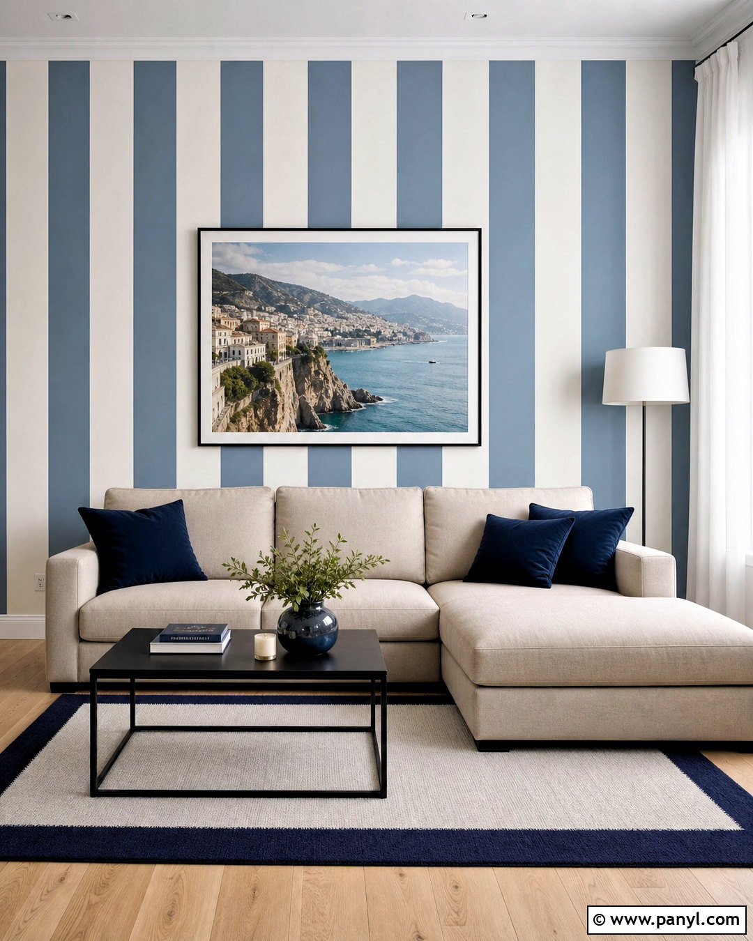 Vertical Stripe Hall Wall Paint - 20 wall paint designs for hall ideas