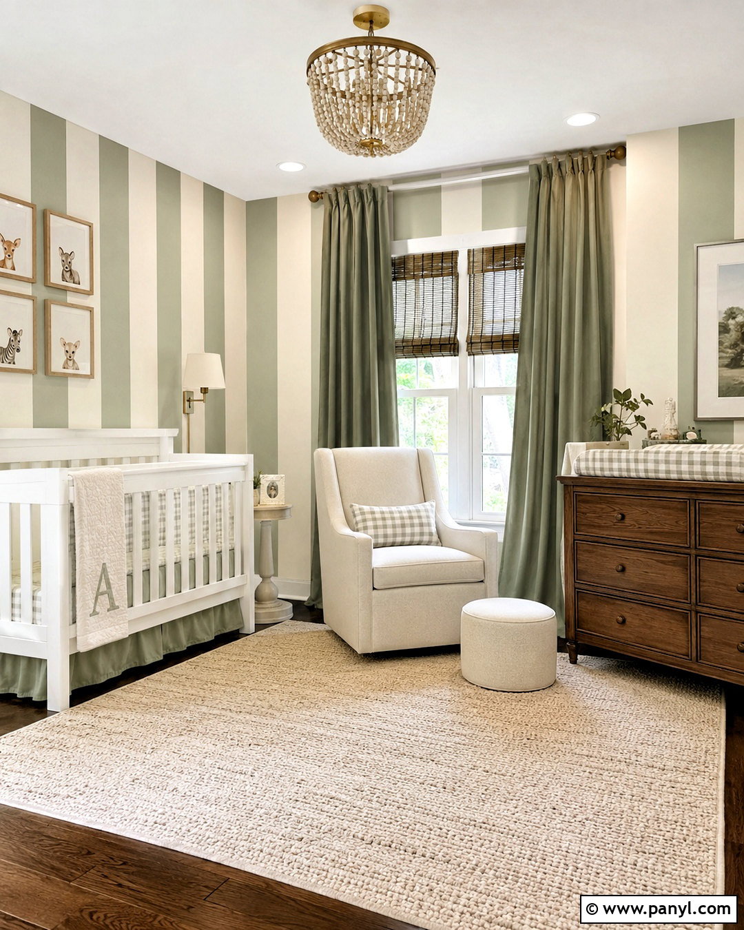 Vertical Stripe Nursery Wall - 20 nursery wall painting ideas