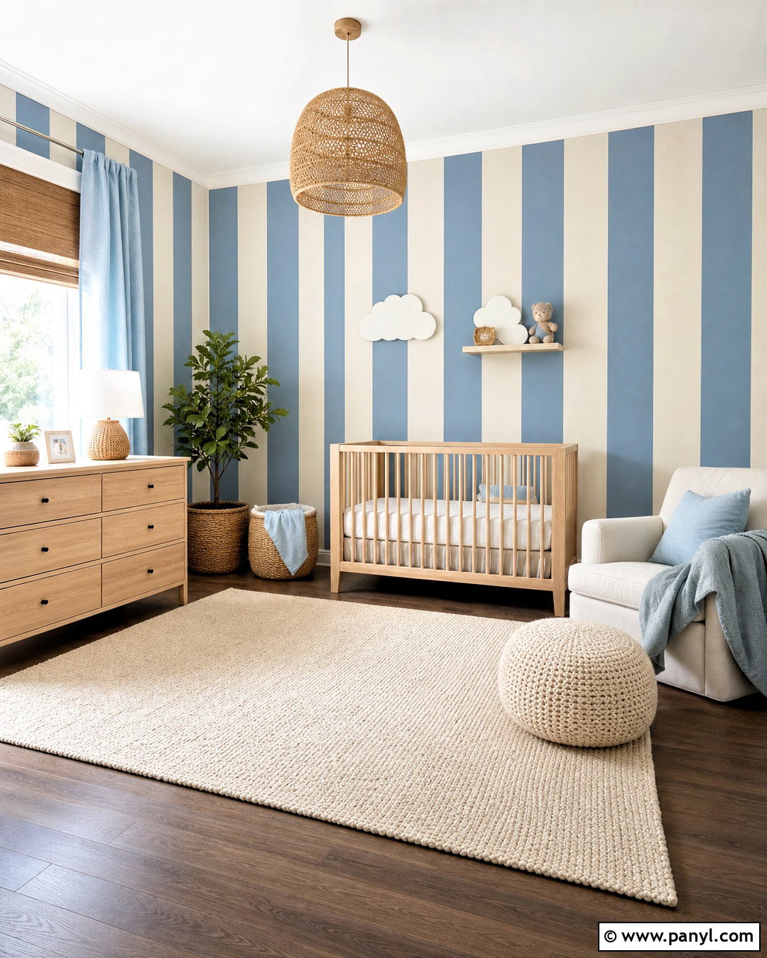Vertical Stripe Tape Wall - 20 wall painting with tape design ideas