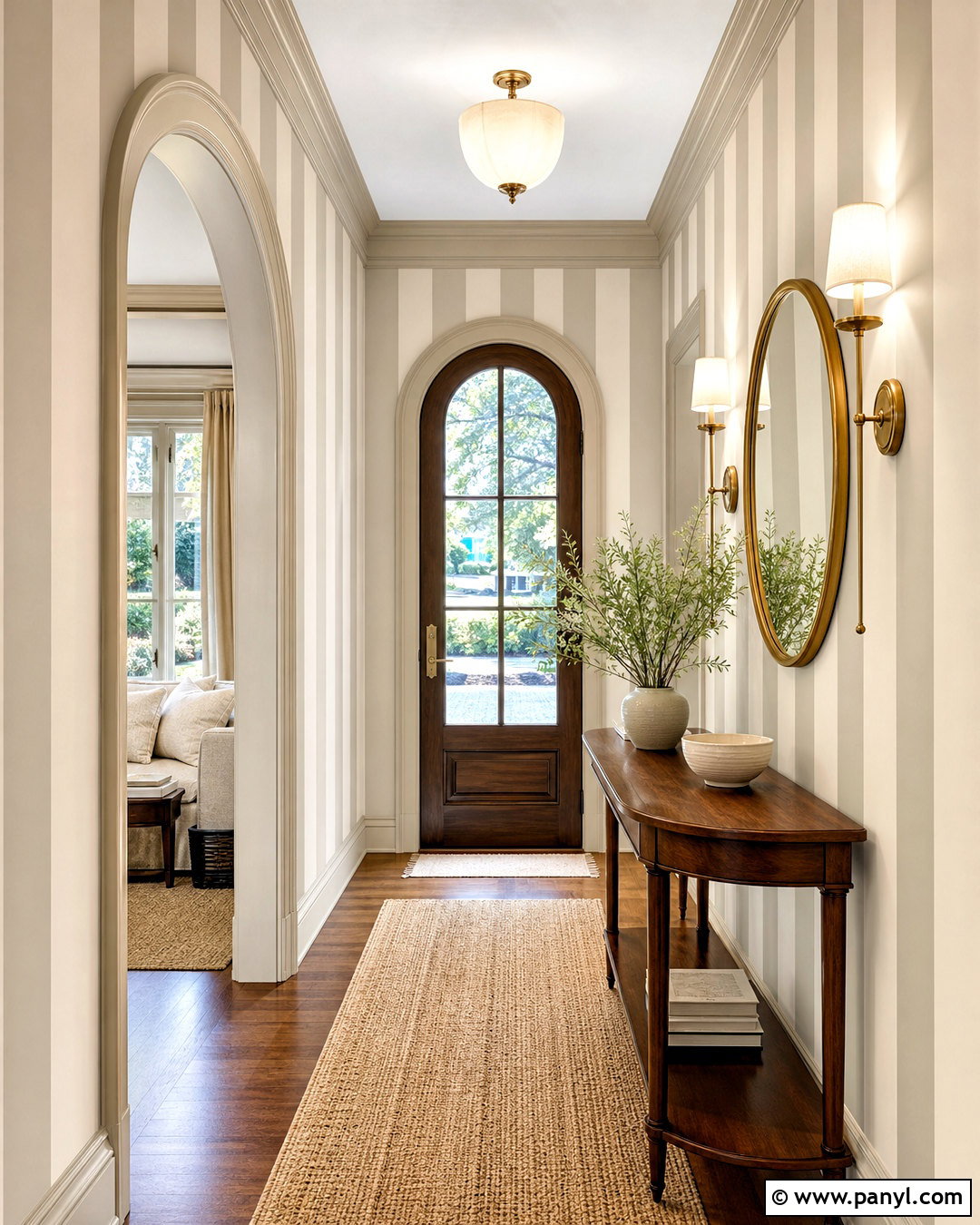 Vertical Striped Entryway Walls - 20 interior wall painting ideas