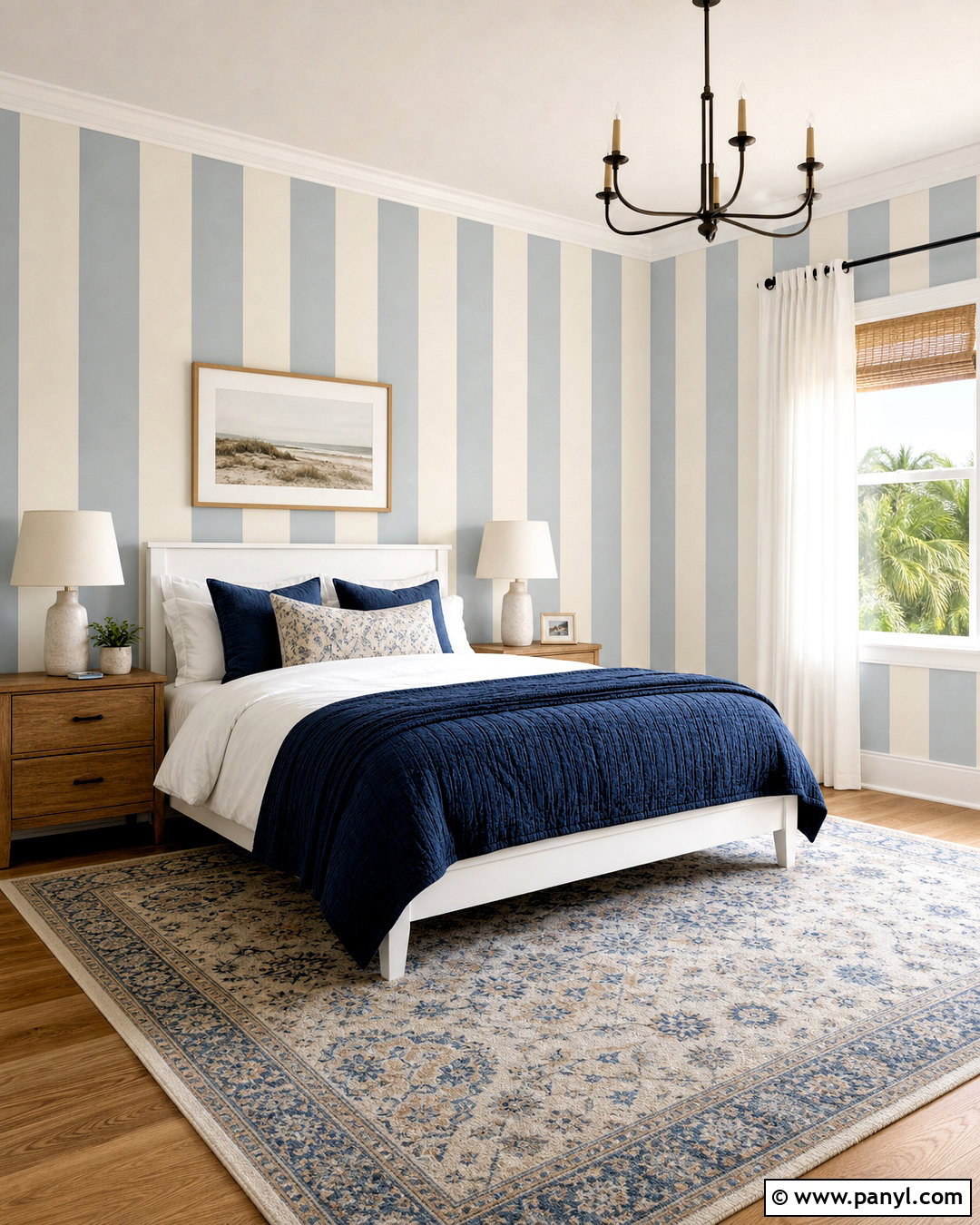 Vertical Striped Guest Room Walls - 20 room wall painting ideas