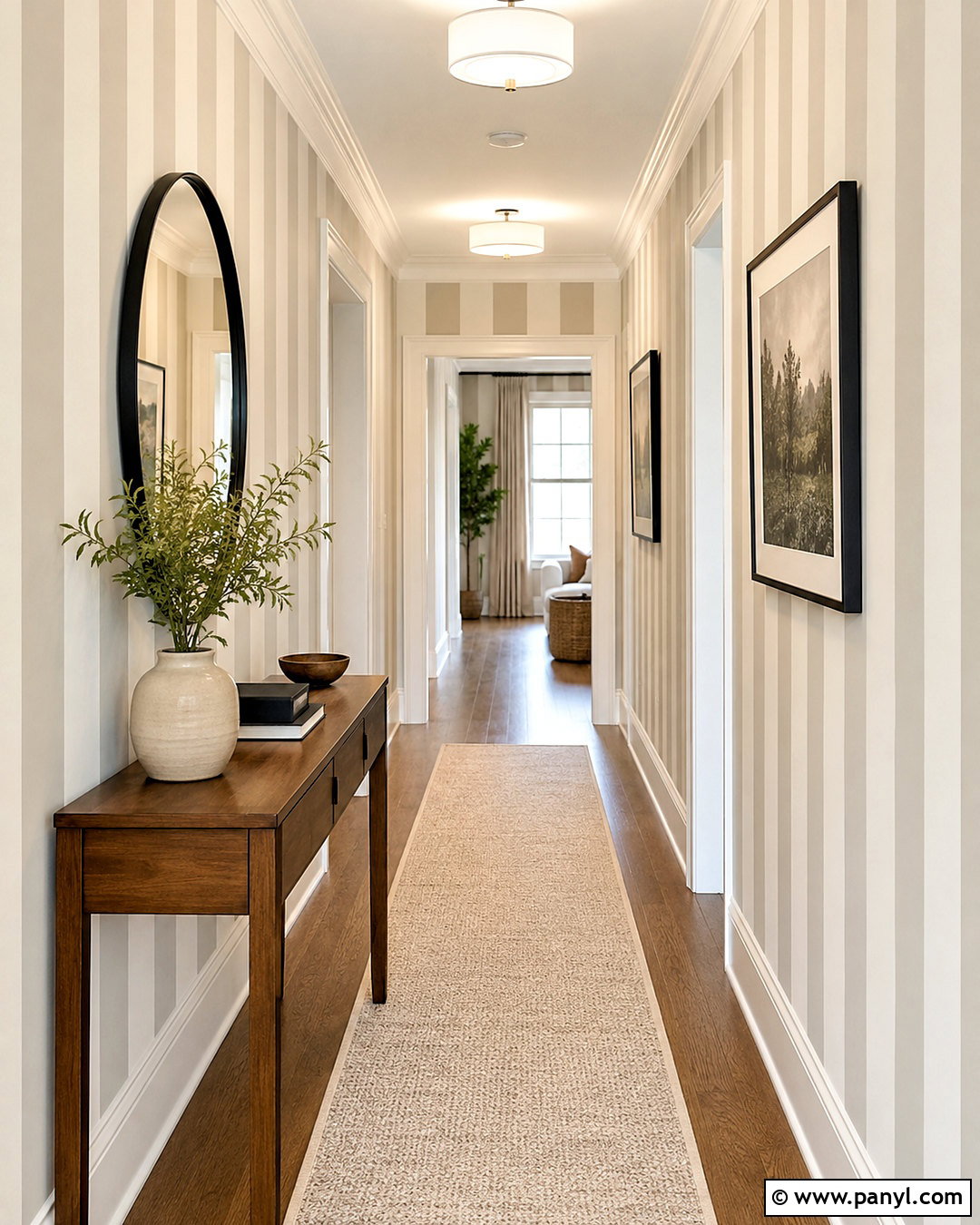 Vertical Striped Hallway Walls - 20 painting ideas for home walls