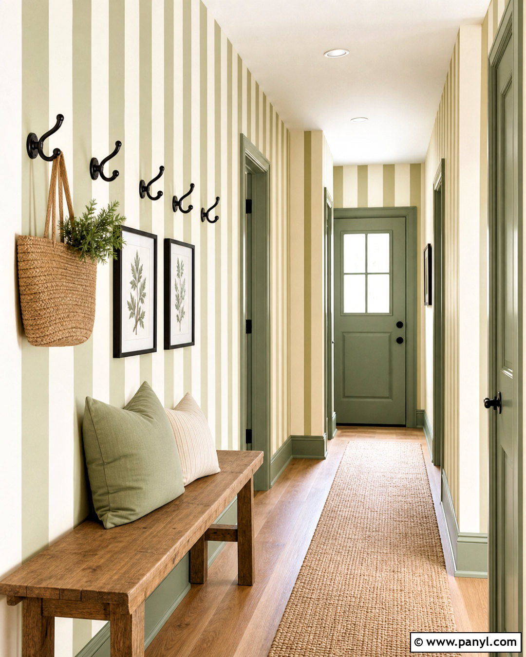 Vertical Striped Hallway Walls - 20 home wall painting ideas