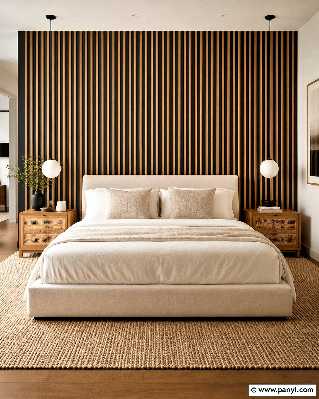 Vertical Wood Slat Accent Wall - 20 diy accent wall bedroom ideas
