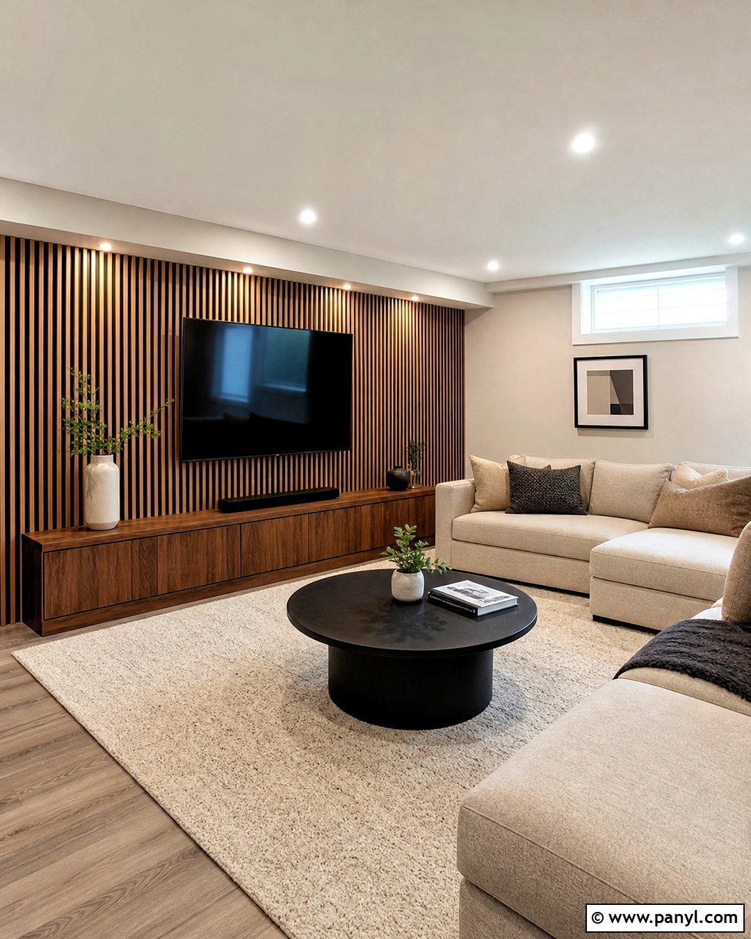 Vertical Wood Slat Basement Accent Wall - 20 basement accent wall ideas