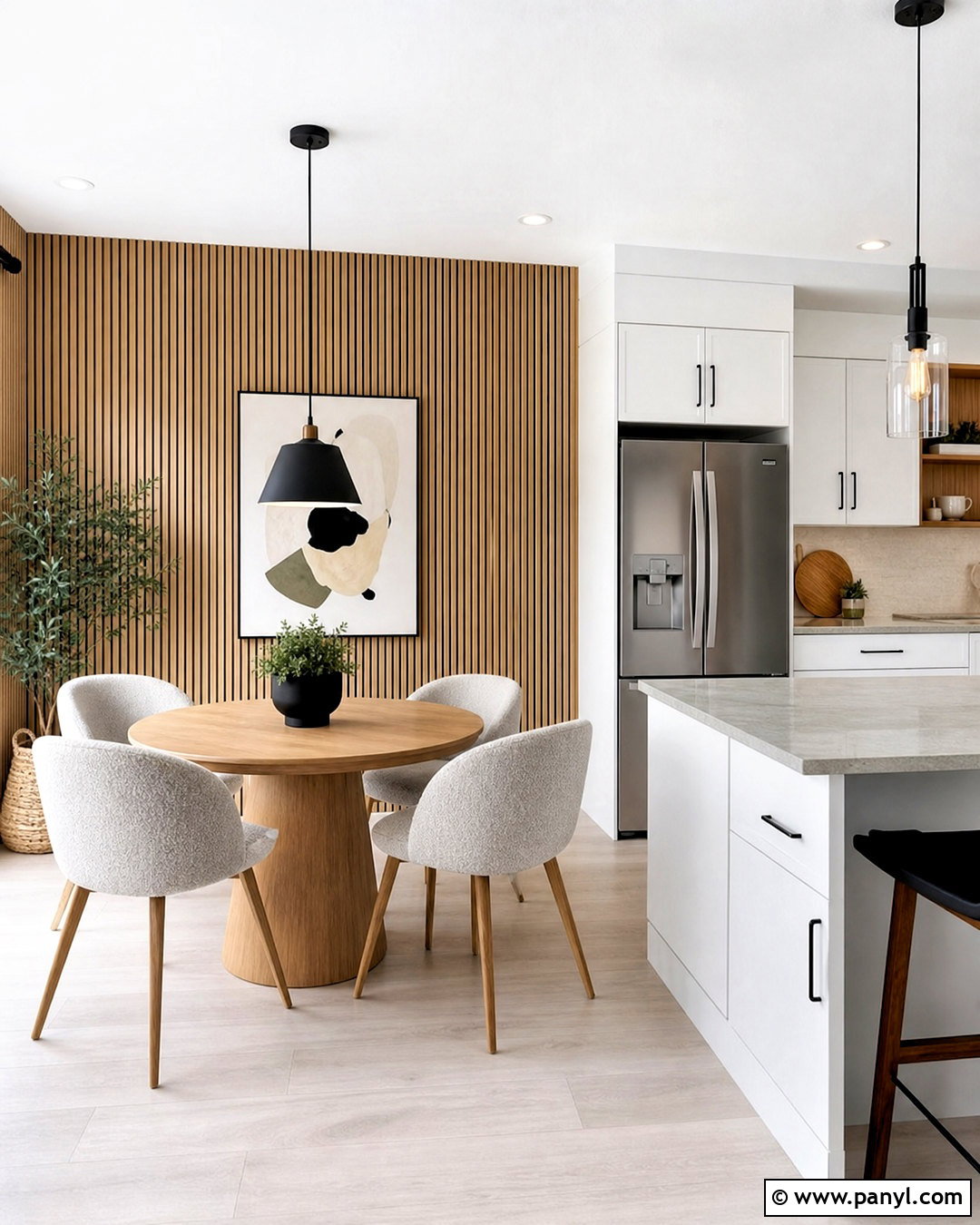 Vertical Wood Slat Kitchen Accent Wall - 20 kitchen accent wall ideas
