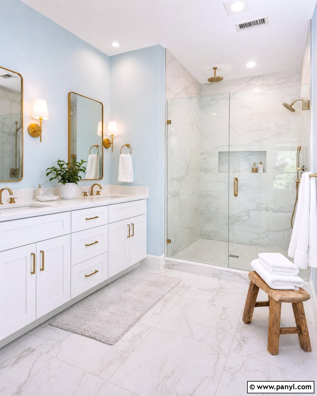 Very Light Blue Bathroom Walls With Marble - 20 Very Light Blue Walls