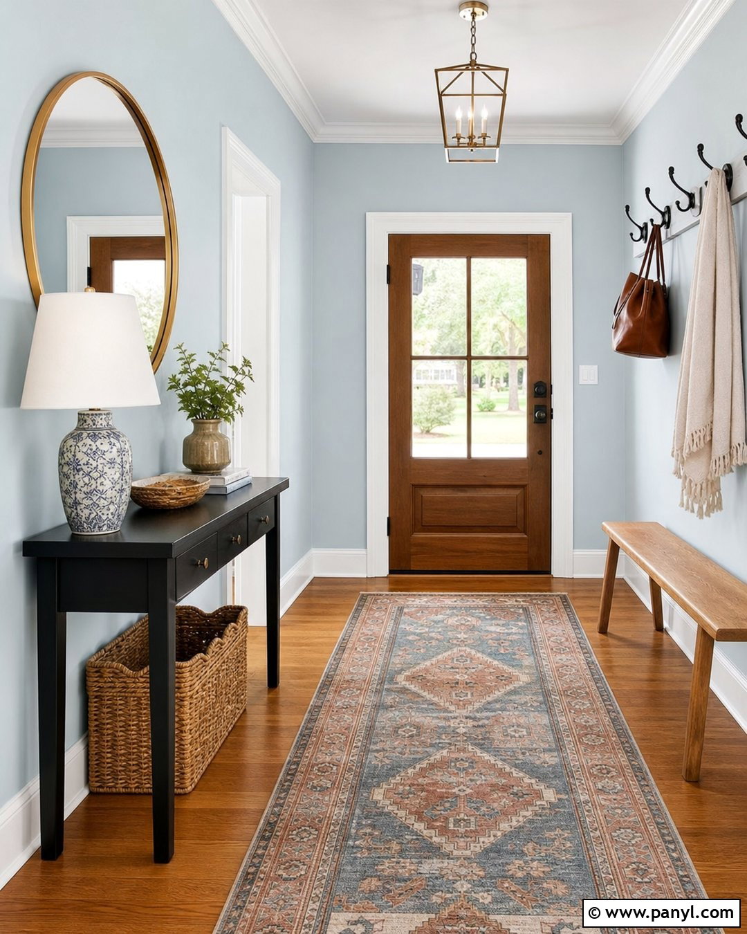 Very Light Blue Entryway Walls With Black Details - 20 Very Light Blue Walls