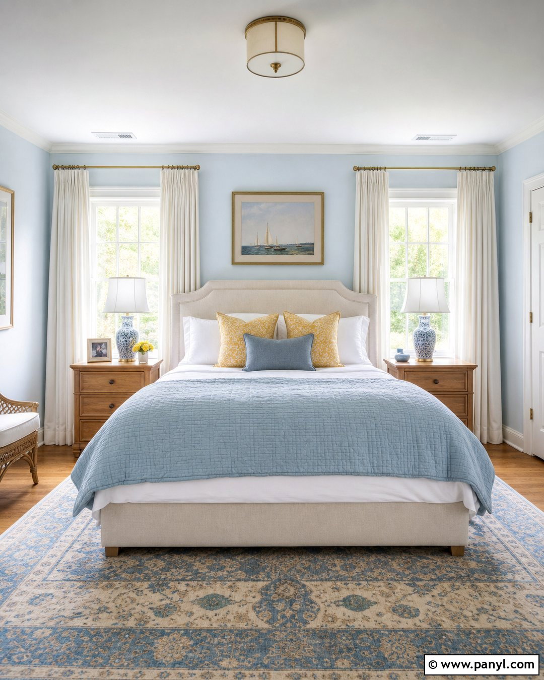 Very Light Blue Guest Room Walls With Yellow Accents - 20 Very Light Blue Walls