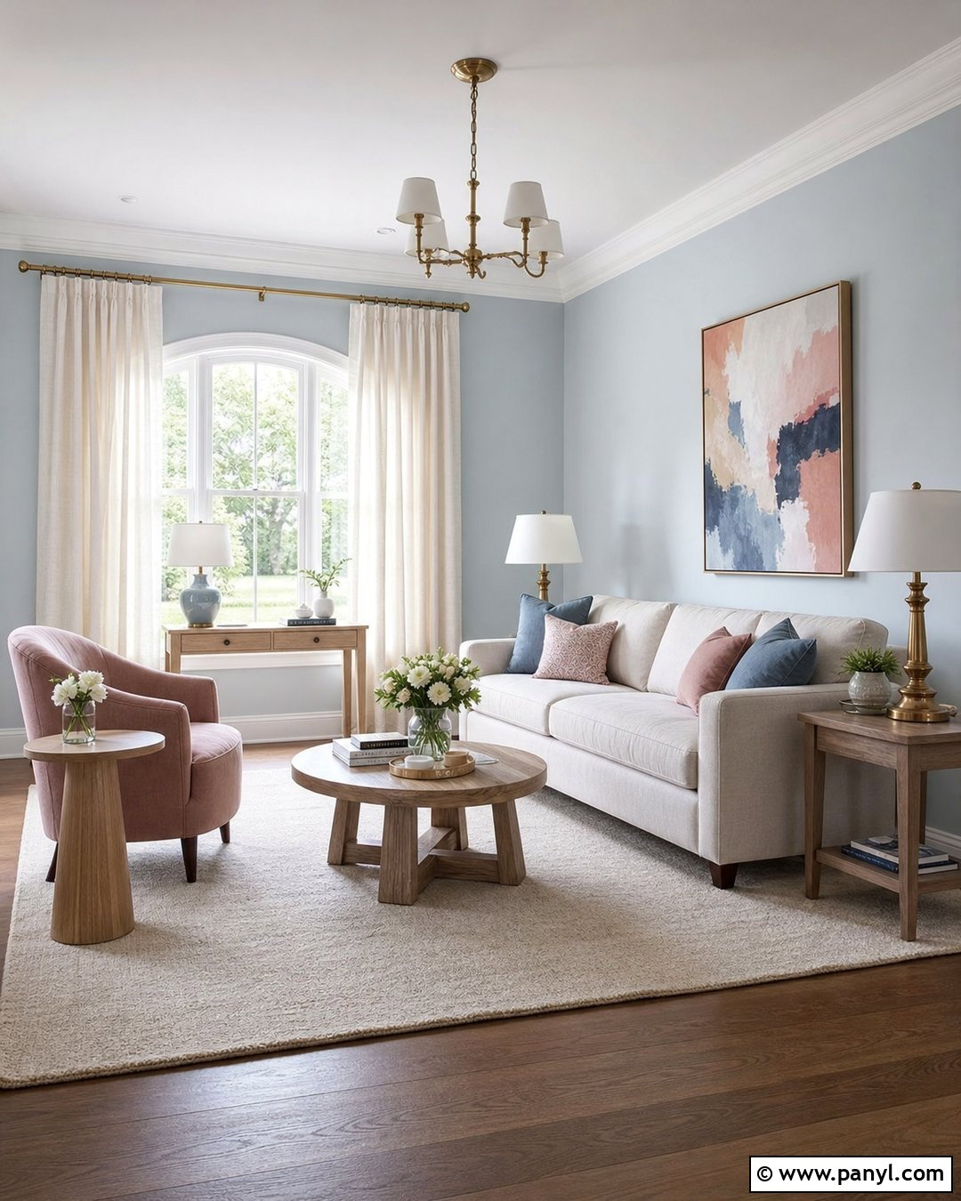 Very Light Blue Walls With Blush Pink Accents - 20 Very Light Blue Walls