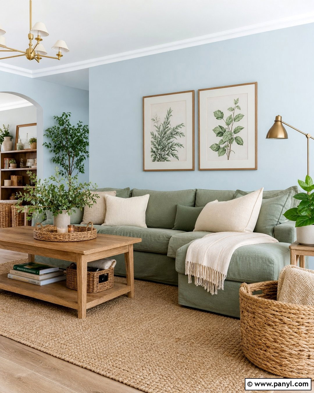 Very Light Blue Walls With Sage Green Decor - 20 Very Light Blue Walls