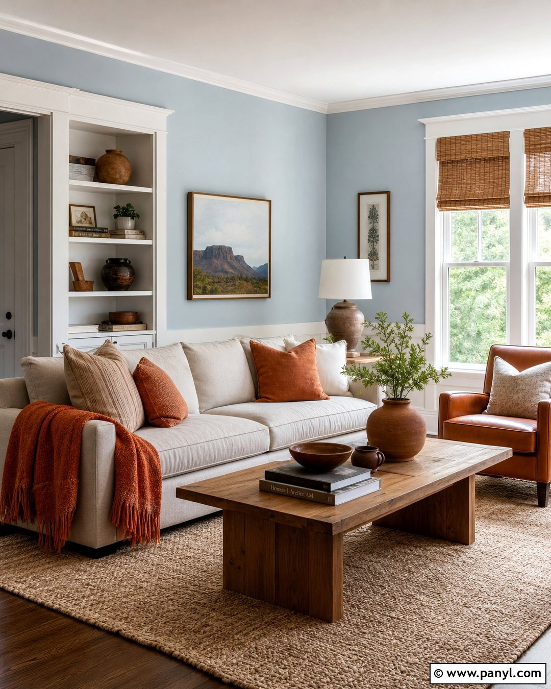 Very Light Blue Walls With Terracotta Decor - 20 Very Light Blue Walls