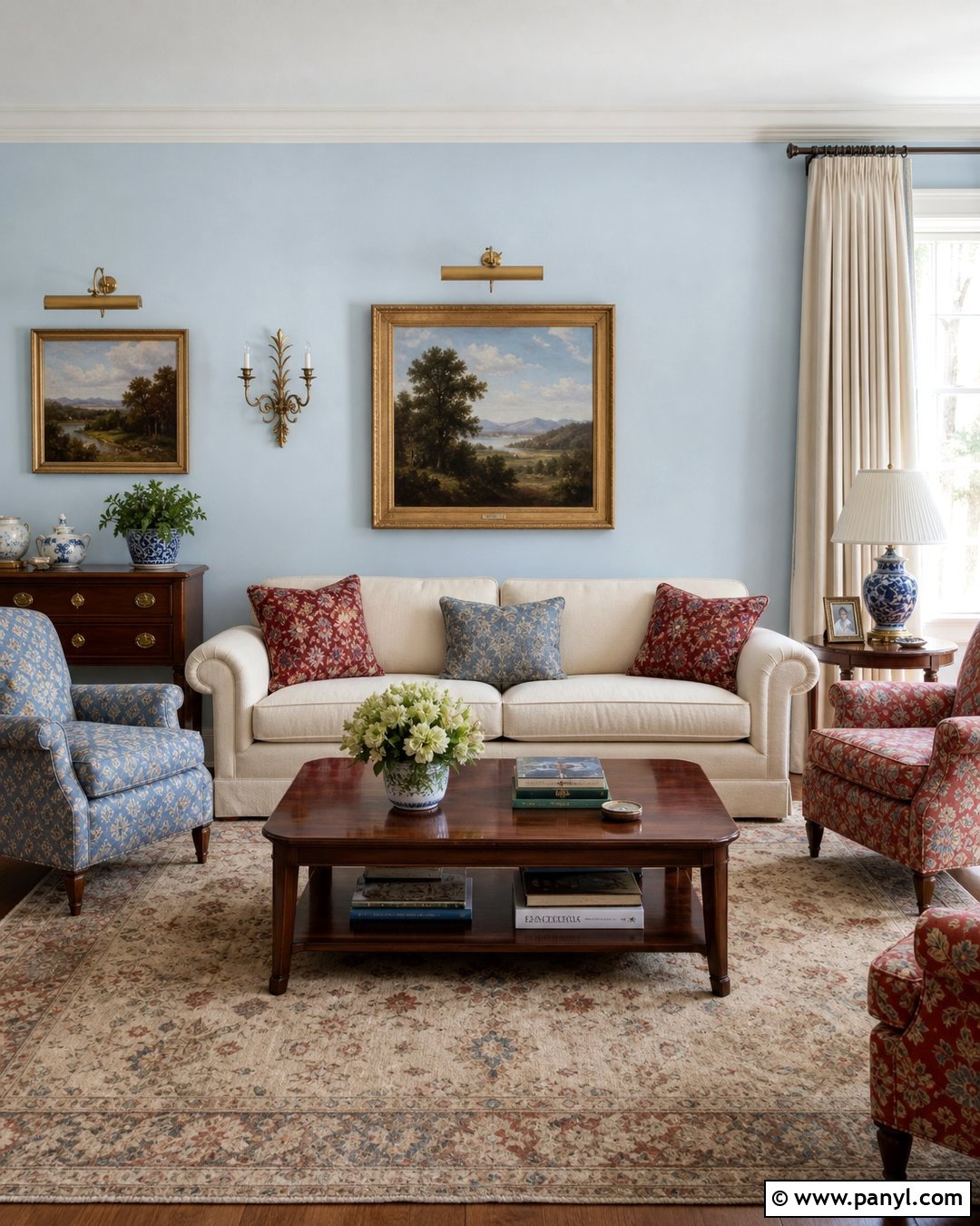 Very Light Blue Walls With Traditional Furniture - 20 Very Light Blue Walls