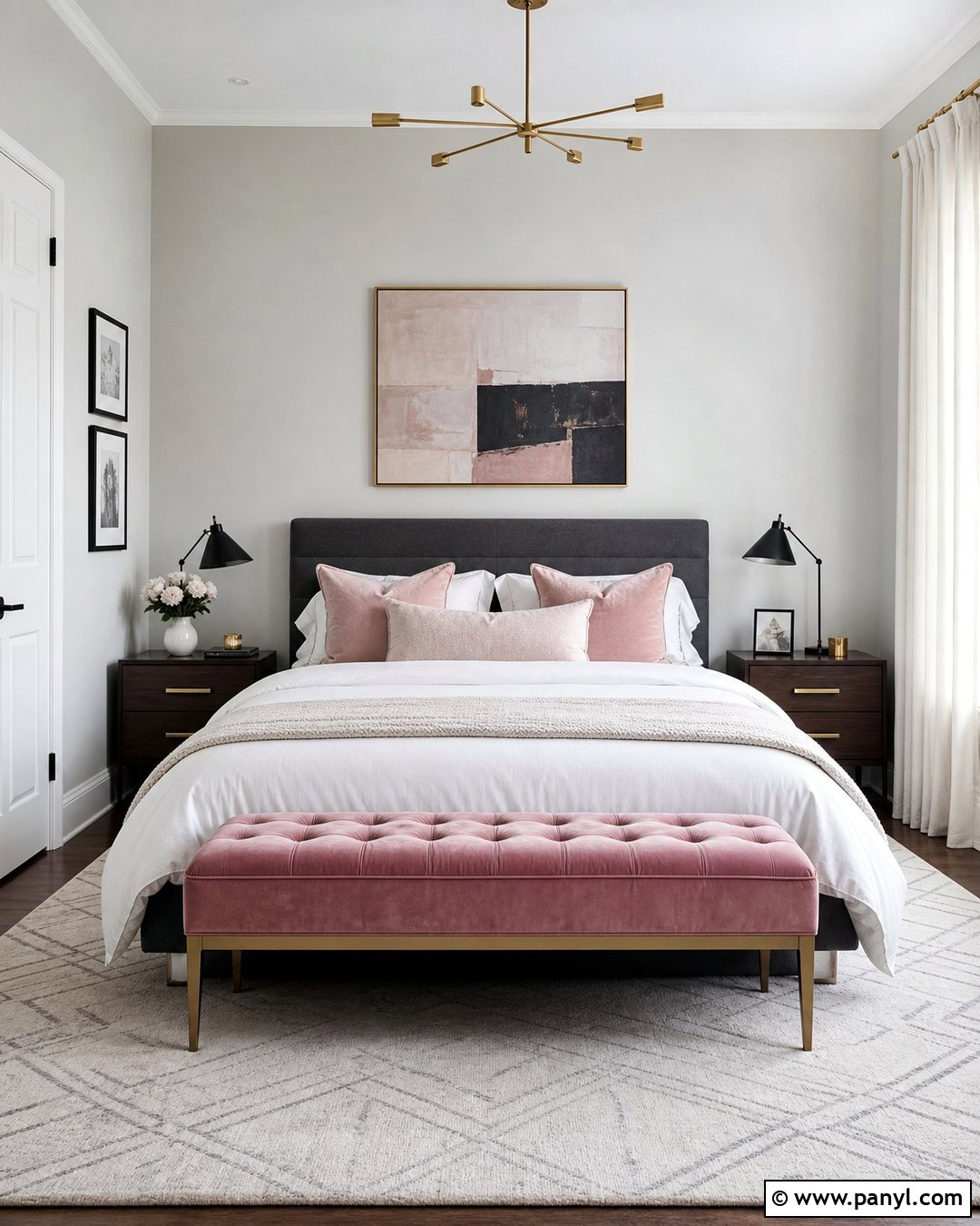 Very Light Grey Walls With Blush Pink - 25 Very Light Grey Walls