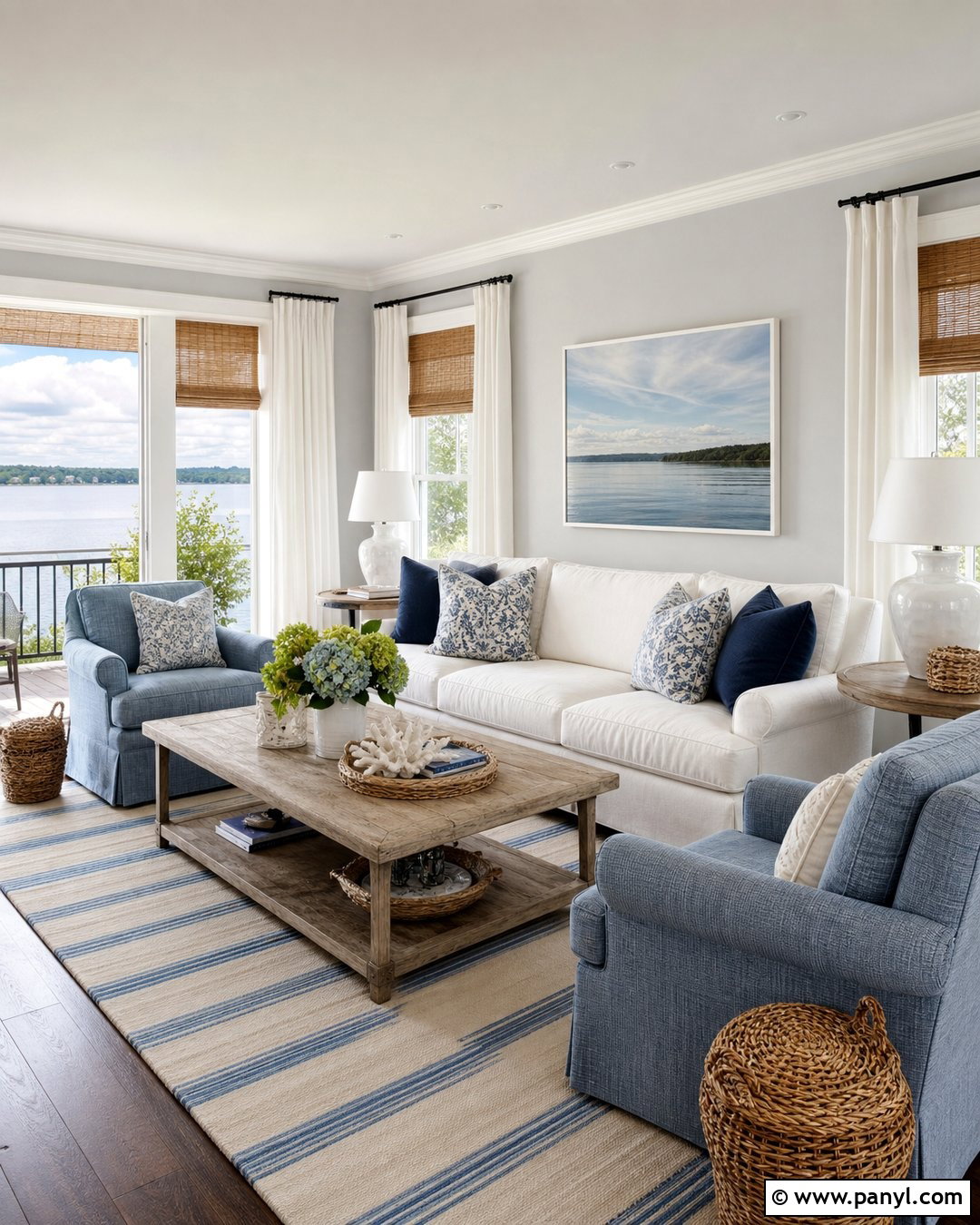 Very Light Grey Walls With Coastal Blue - 25 Very Light Grey Walls