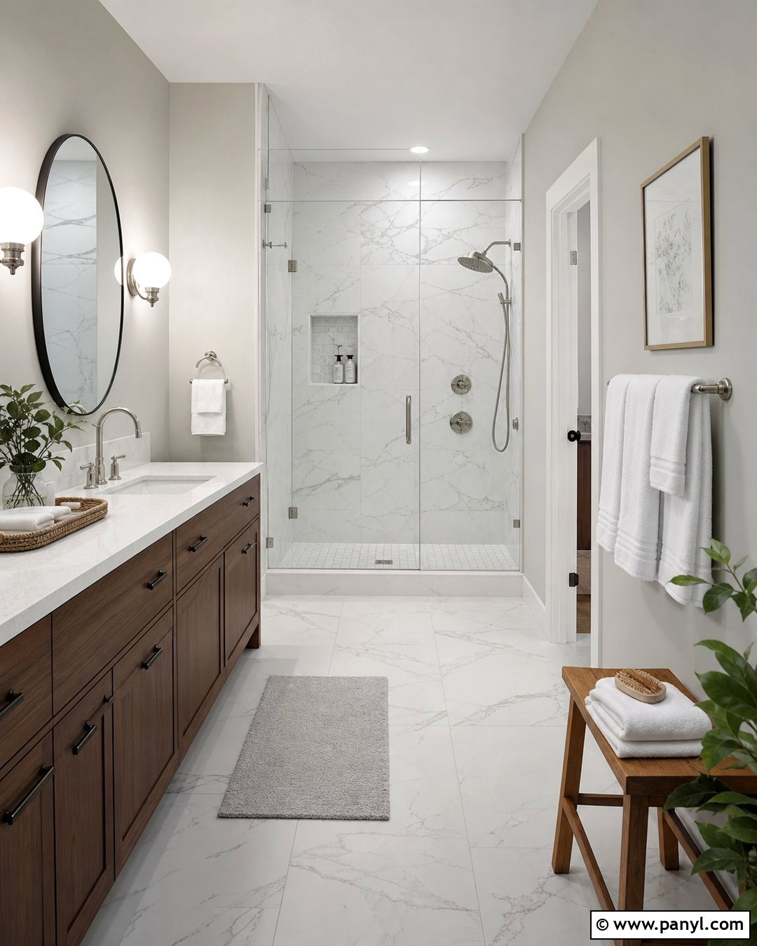 Very Light Grey Walls With Marble - 25 Very Light Grey Walls