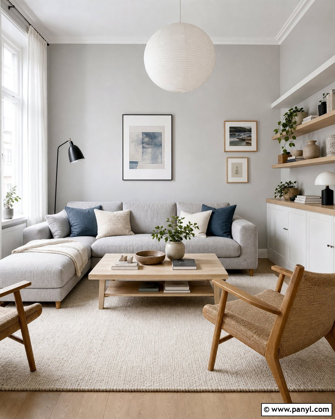 Very Light Grey Walls With Scandinavian Decor - 25 Very Light Grey Walls