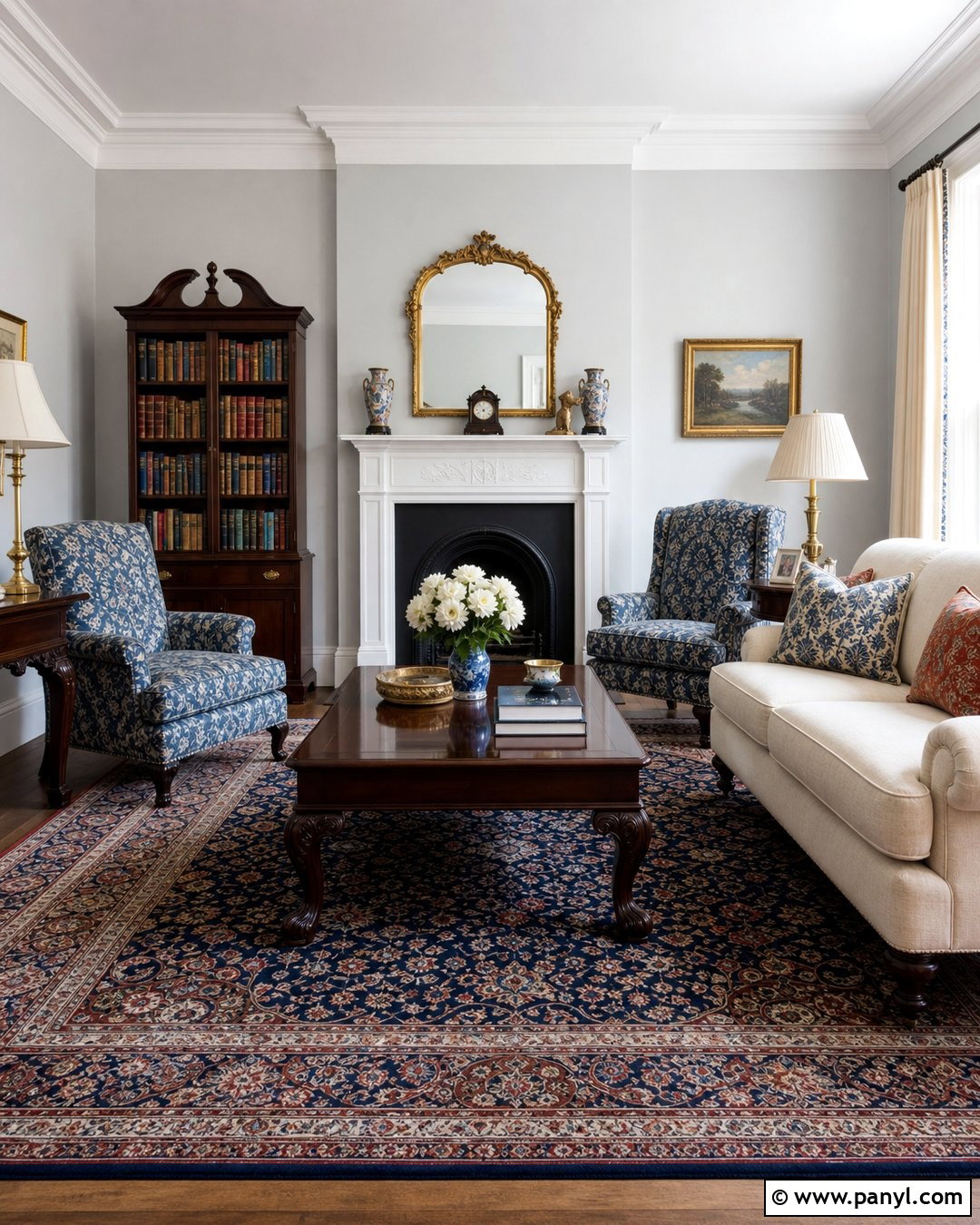 Very Light Grey Walls With Traditional Furniture - 25 Very Light Grey Walls