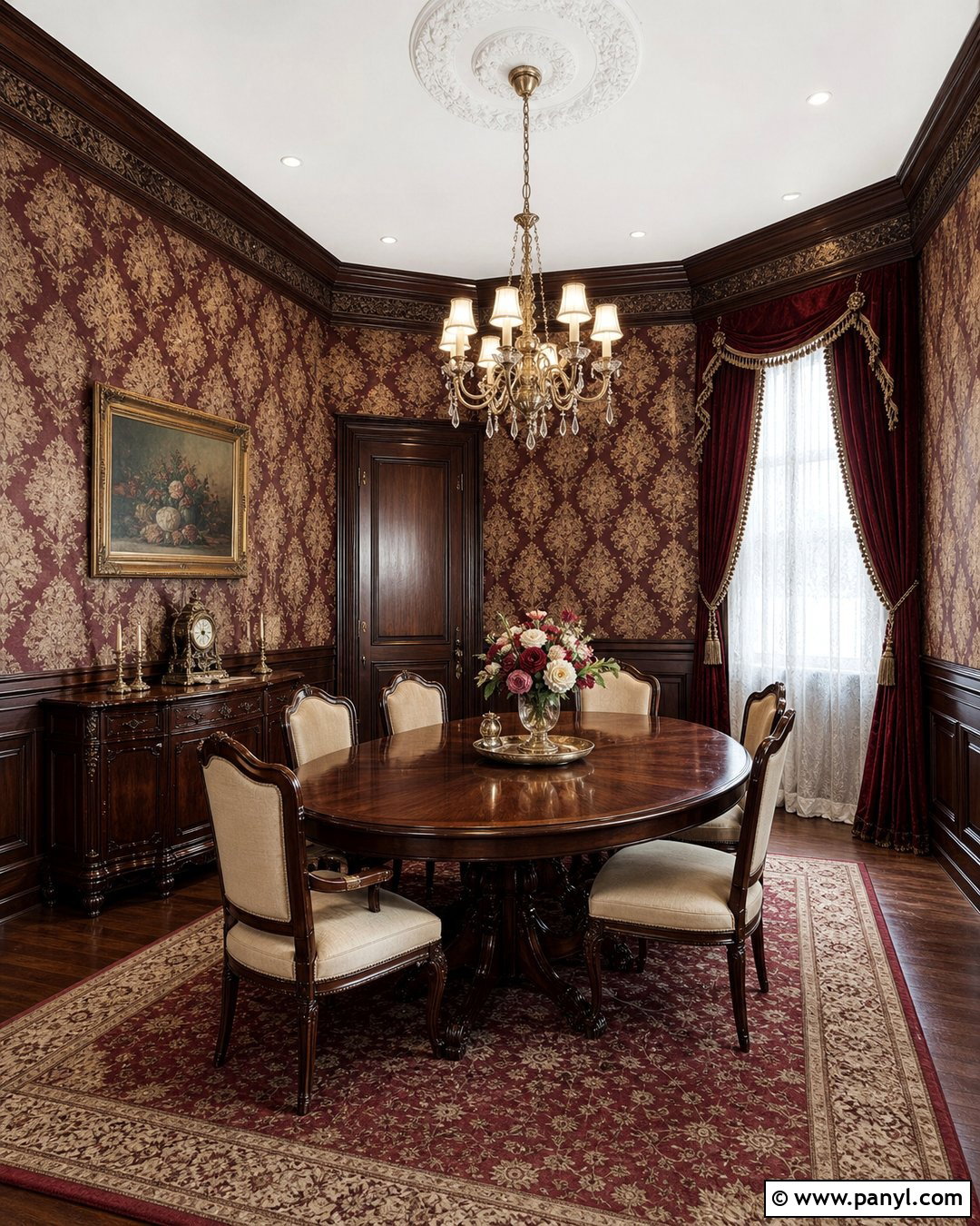 Victorian Damask Wallpaper Dining Room - 25 Victorian Home Wallpaper Ideas