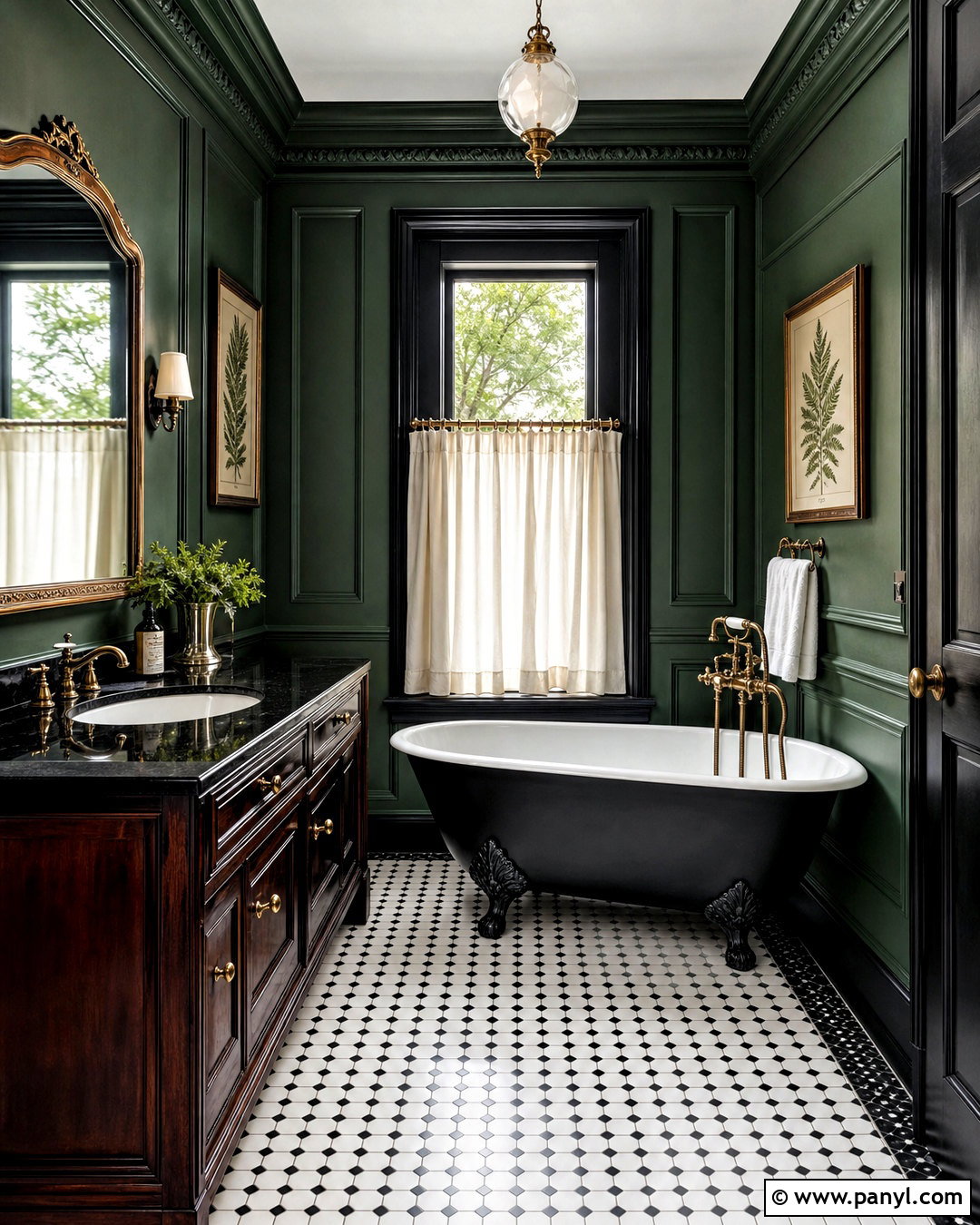 Victorian Dark Green And Black Bathroom - 20 dark green and black bathroom ideas