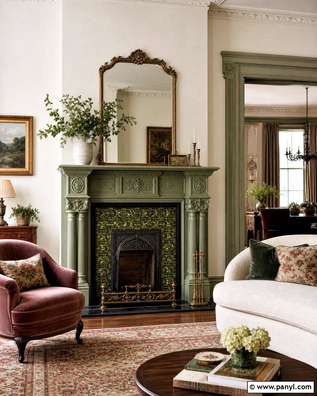 Victorian Sage Green Fireplace - 20 sage green fireplace ideas