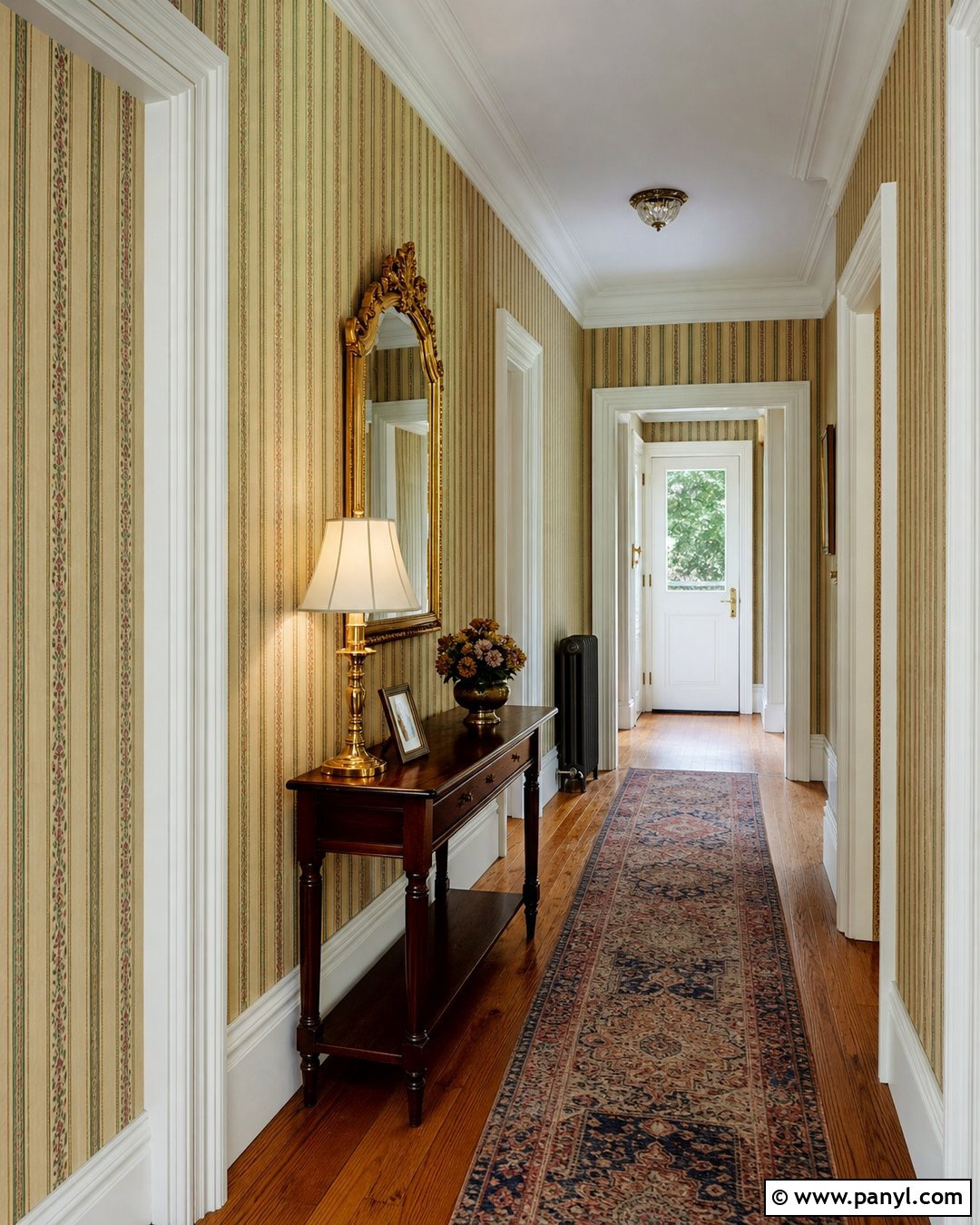 Victorian Stripe Wallpaper Hallway - 25 Victorian Home Wallpaper Ideas