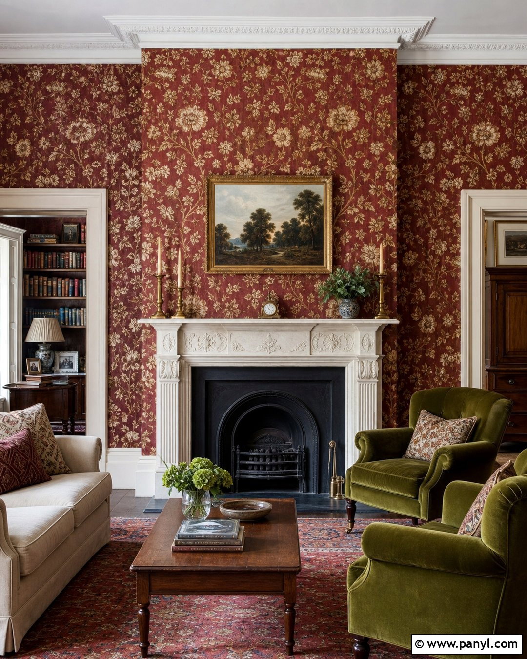 Victorian Wallpaper Fireplace Wall - 25 Victorian Home Wallpaper Ideas