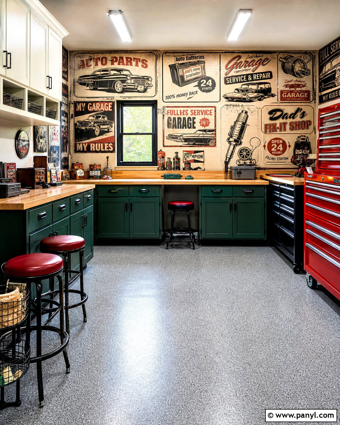 Vintage Automotive Garage Wallpaper - 20 garage wallpaper ideas