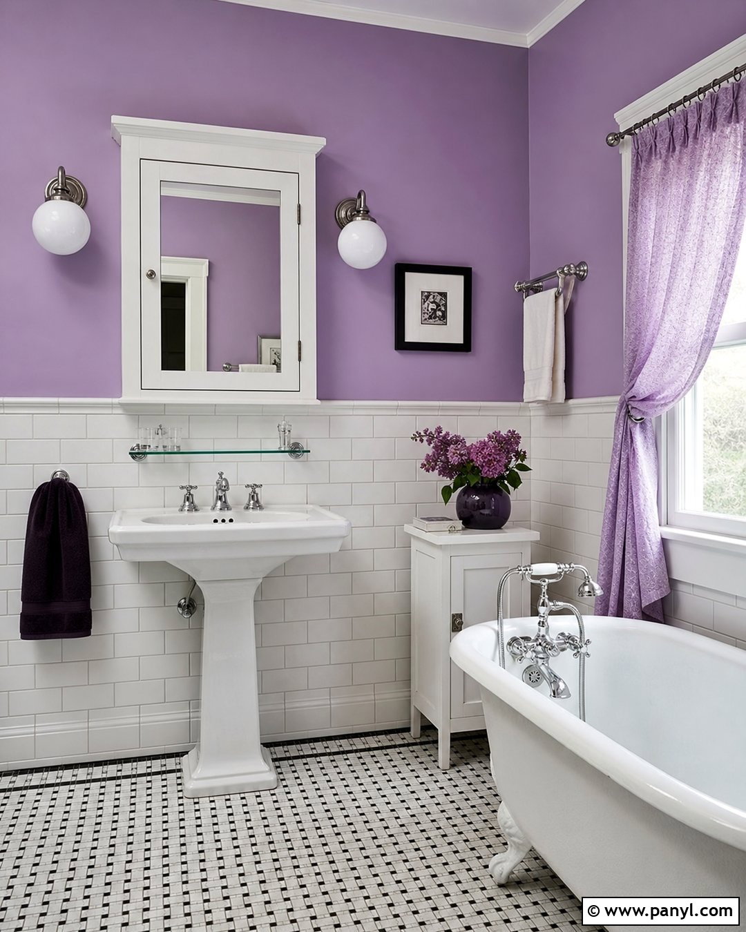 Vintage Bathroom Purple Walls - 25 Purple Bathroom Walls