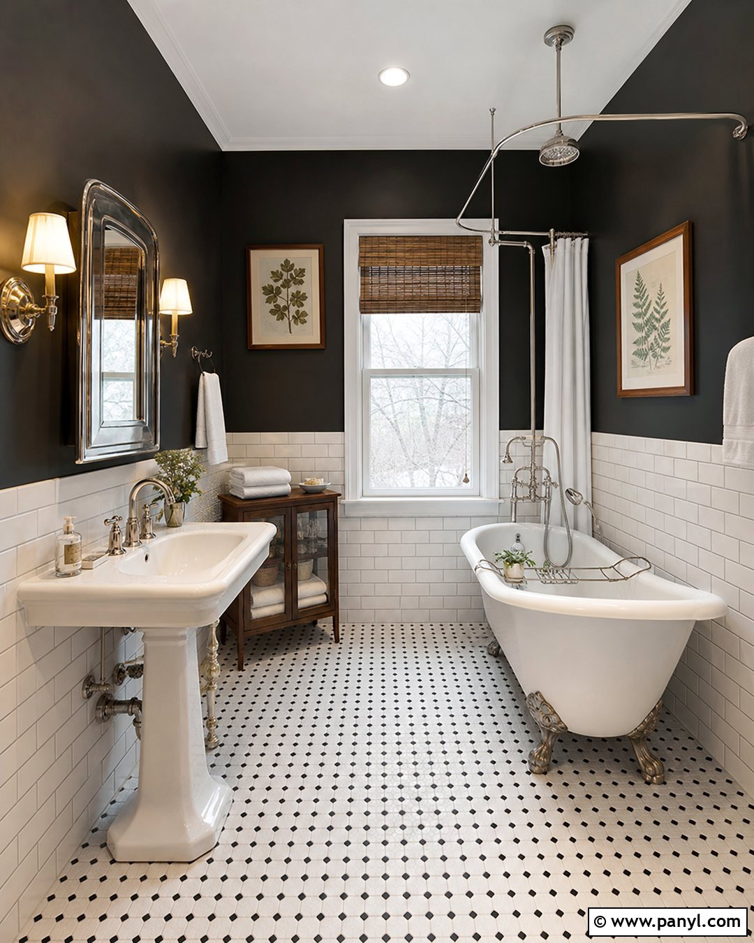 Vintage Bathroom With Black Walls - 30 black walls bathroom ideas