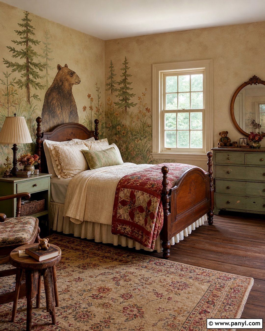 Vintage Bear Storybook Wall Paint - 20 Bear Wall Paint Ideas