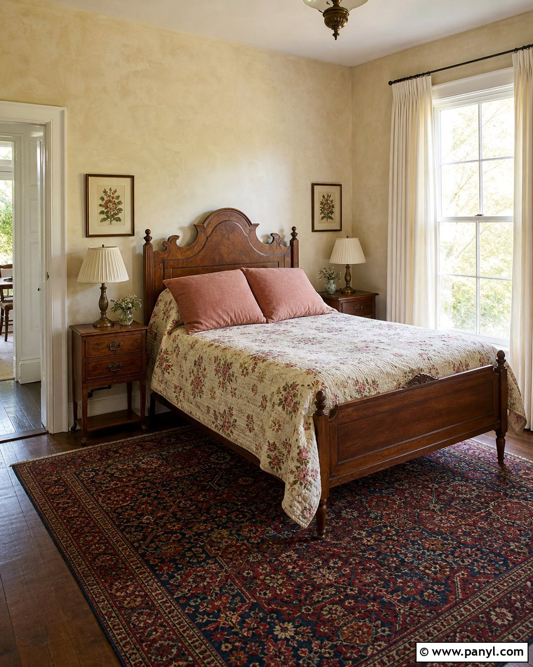 Vintage Bedroom With Cream Limewash Walls - 30 cream limewash walls