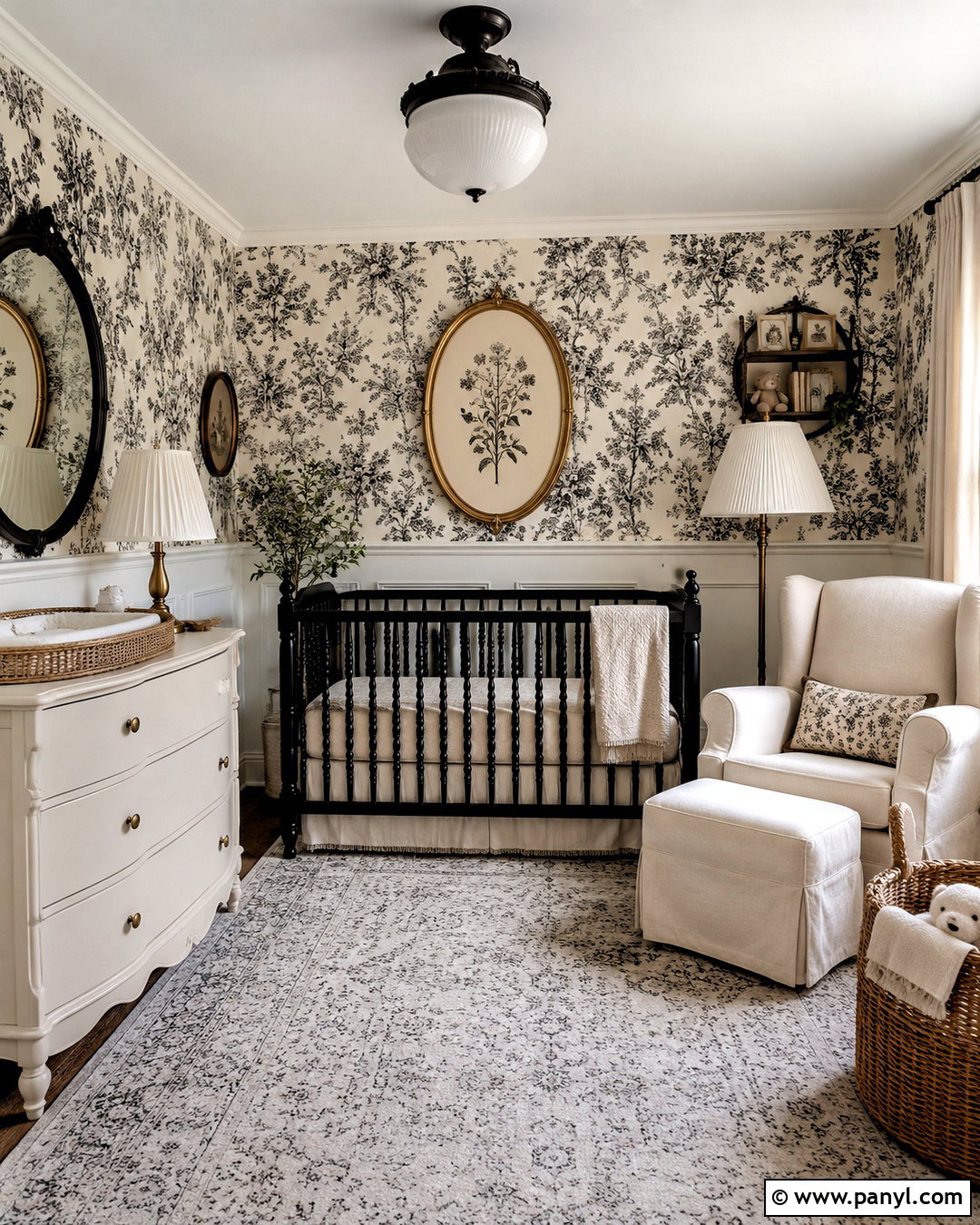 Vintage Black And White Nursery - 20 black and white baby nursery ideas