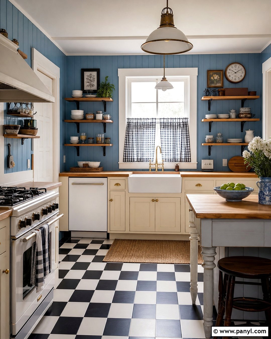 Vintage Blue Beadboard Kitchen Walls - 25 Vintage Blue Wall Ideas