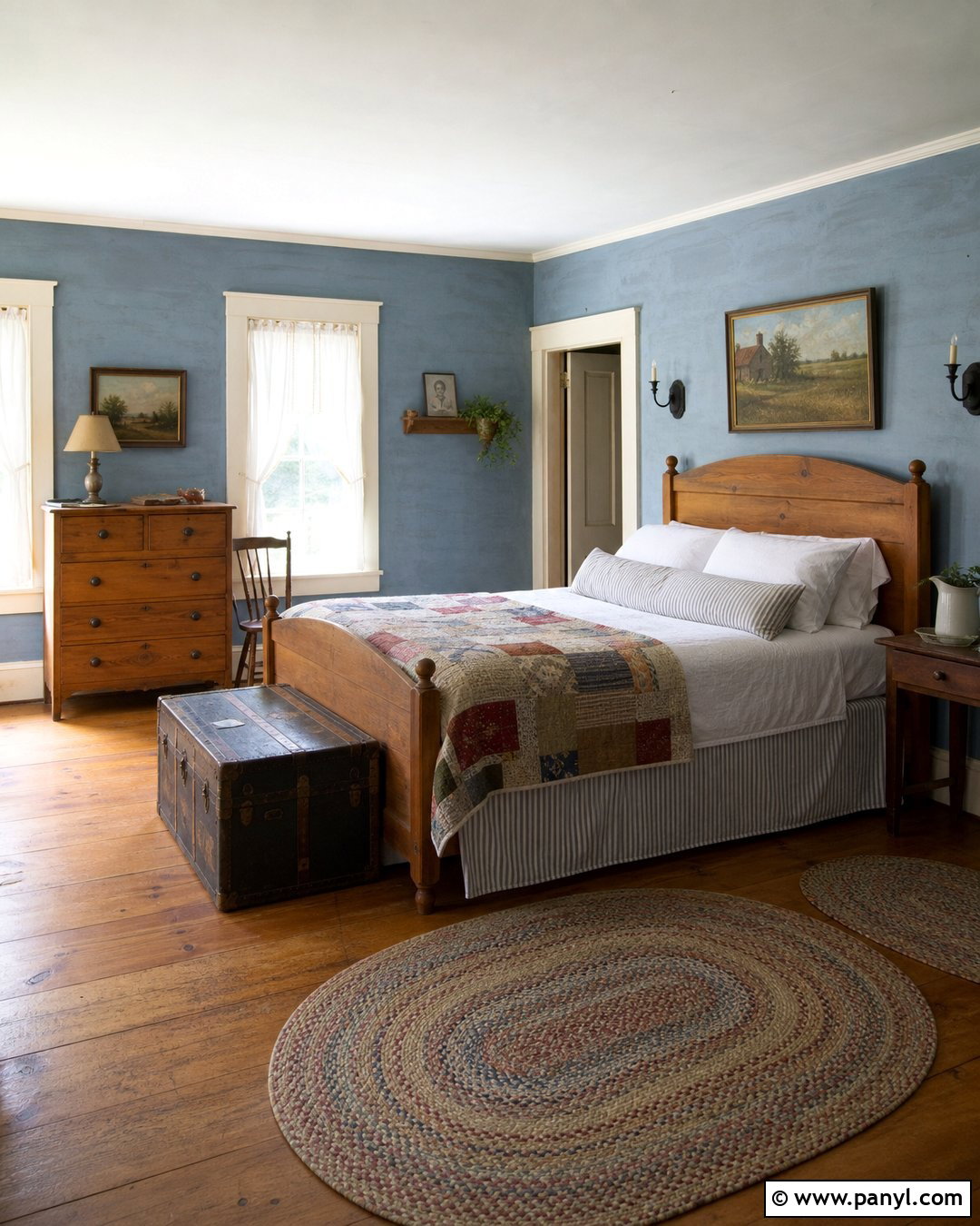 Vintage Blue Farmhouse Bedroom Walls - 25 Vintage Blue Wall Ideas